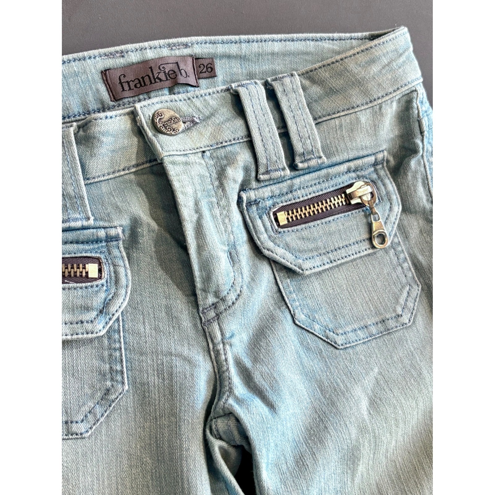 Frankie B Bell Bottom Jeans | Sz 26 Fits 28 | Dona 70's Blue Low Rise Y2k Flare